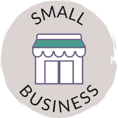 small business icon with a visual of a brick and mortar storefront to signify the company is a small business